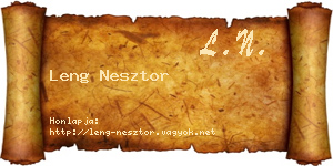 Leng Nesztor névjegykártya